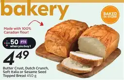 Sobeys Butter Crust, Dutch Crunch, Soft Italia or Sesame Seed Topped Bread offer