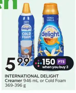 Sobeys INTERNATIONAL DELIGHT Creamer offer