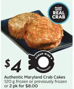 Sobeys Authentic Maryland Crab Cakes offer