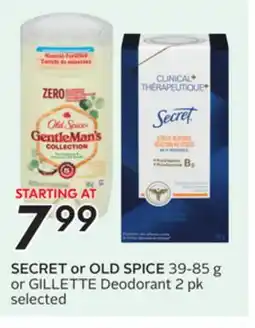 Sobeys SECRET or OLD SPICE offer