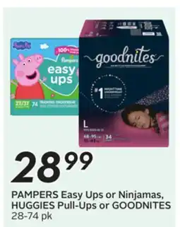 Sobeys PAMPERS Easy Ups or Ninjamas, HUGGIES Pull-Ups or GOODNITES offer