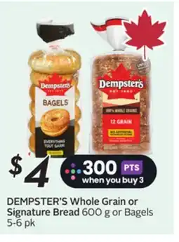 Sobeys DEMPSTER'S Whole Grain or Signature Bread offer