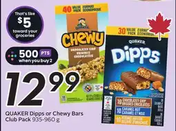 Sobeys QUAKER Dipps or Chewy Bars offer