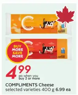 Sobeys COMPLIMENTS Cheese offer