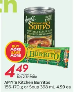 Sobeys AMY'S Kitchen Burritos offer