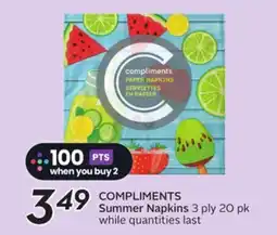 Sobeys COMPLIMENTS Summer Napkins offer