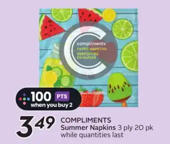 Sobeys COMPLIMENTS Summer Napkins offer