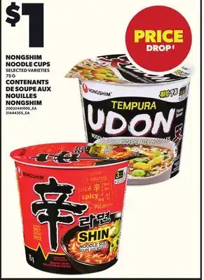 Independent Grocer NONGSHIM NOODLE CUPS, 75 G offer