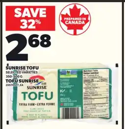 Independent Grocer SUNRISE TOFU, 350-500 G offer