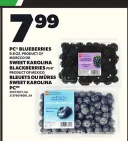Independent Grocer PC BLUEBERRIES, 9.8 OZ, SWEET KAROLINA BLACKBERRIES, PINT offer