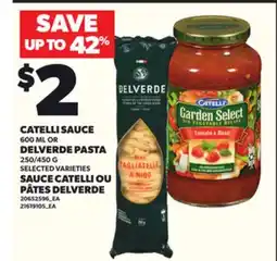 Independent Grocer CATELLI SAUCE, 600 ML OR DELVERDE PASTA, 250/450 G offer
