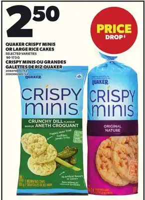 Independent Grocer QUAKER CRISPY MINIS OR LARGE RICE CAKES, 90-173 G offer