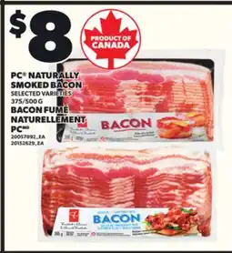 Independent Grocer PC NATURALLY SMOKED BACON, 375/500 G offer