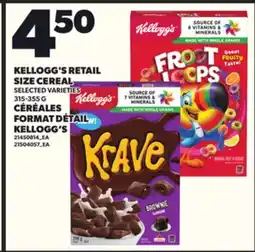 Independent Grocer KELLOGG'S RETAIL SIZE CEREAL, 315-355 G offer