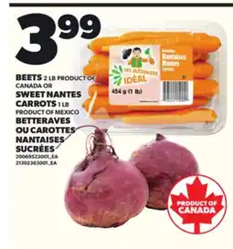 Independent Grocer BEETS 2 LB, SWEET NANTES CARROTS 1 LB offer