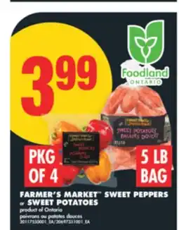 No Frills FARMER'S MARKET SWEET PEPPERS pkg of 4 or SWEET POTATOES 5 lb bag offer