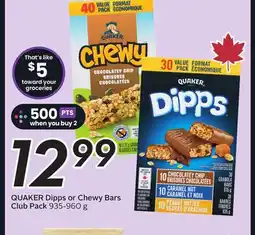 Sobeys Dipps or Chewy Bars Club Pack offer