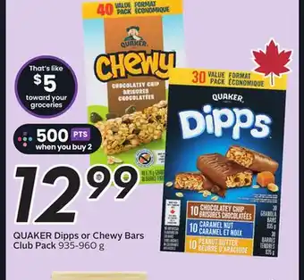 Sobeys Dipps or Chewy Bars Club Pack offer