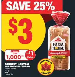 No Frills COUNTRY HARVEST FARMHOUSE BREAD, 675 g offer