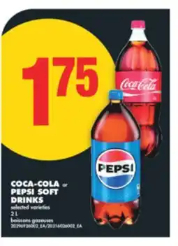 No Frills COCA-COLA or PEPSI SOFT DRINKS, 2L offer