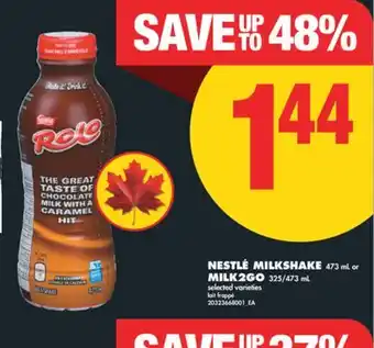 No Frills NESTLÉ MILKSHAKE, 473 mL or MILK2GO, 325/473 mL offer