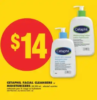 No Frills CETAPHIL FACIAL CLEANSERS or MOISTURIZERS, 88-500 mL offer