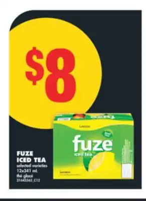 No Frills FUZE ICED TEA, 12x341 mL offer