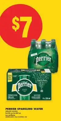 No Frills PERRIER SPARKLING WATER, 8x330 mL/6x500 mL offer