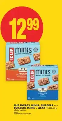 No Frills CLIF ENERGY MINIS, BUILDERS, 6's or BUILDERS MINIS or ZBAR, 12s, 208-408 g offer