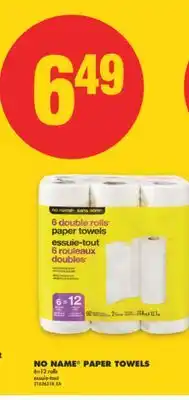 No Frills NO NAME PAPER TOWELS, 6=12 rolls offer