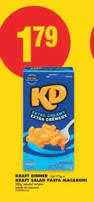 No Frills KRAFT DINNER 156/175g or KRAFT SALAD PASTA MACARONI 200g offer