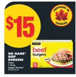 No Frills NO NAME BEEF BURGERS, 1.36 kg offer
