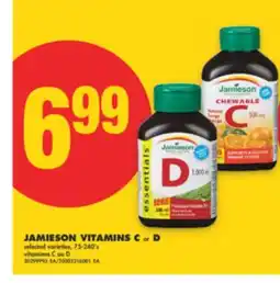 No Frills JAMIESON VITAMINS C or D, 75-240' s offer
