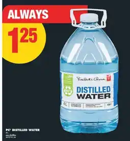 No Frills PC DISTILLED WATER, 4 L offer