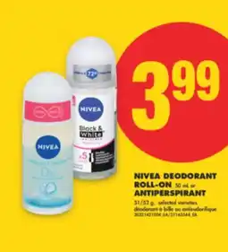 No Frills 5NIVEA DEODORANT ROLL-ON 50 mL or ANTIPERSPIRANT, 1/52 g offer