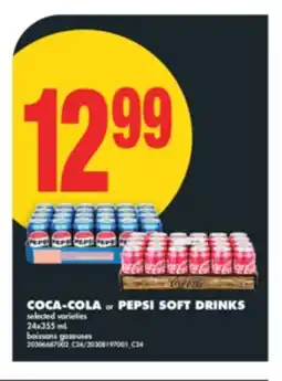No Frills COCA-COLA or PEPSI SOFT DRINKS, 24x355 mL offer