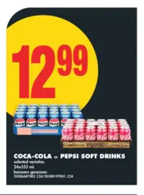 No Frills COCA-COLA or PEPSI SOFT DRINKS, 24x355 mL offer