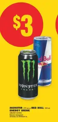 No Frills MONSTER 473 mL or RED BULL 250 mL ENERGY DRINK offer