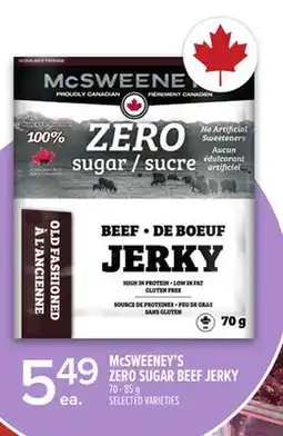 Metro MCSWEENEY'S ZERO SUGAR BEEF JERKY offer