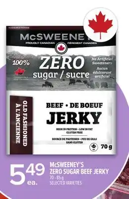 Metro MCSWEENEY'S ZERO SUGAR BEEF JERKY offer
