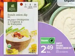 Metro SIMPLY ORGANIC FRENCH ONION DIP offer
