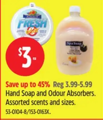 Canadian Tire Sun-glo Hand Soap and Odour Absorbers offer
