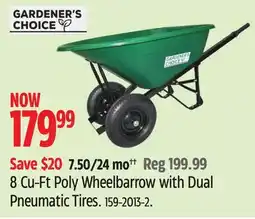 Canadian Tire Gardener's Choice 8 Cu-Ft Poly Wheelbarrow with Dual Pneumatic Tires offer