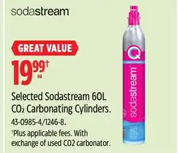 Canadian Tire Selected Sodastream 60L CO2 Carbonating Cylinders offer