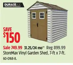 Canadian Tire Duramax StoreMax Vinyl Garden Shed, 7-ft x 7-ft offer