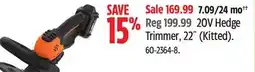 Canadian Tire Worx 20V Hedge Trimmer offer