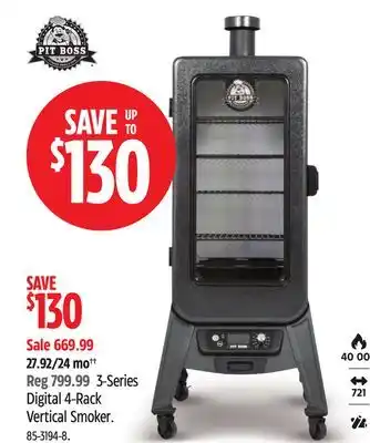 Canadian Tire Pit Boss 3-Series Digital 4-Rack Vertical Smoker offer