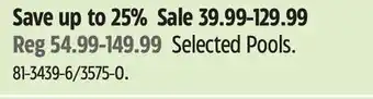 Canadian Tire Selected Pools offer