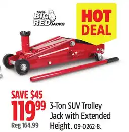 Canadian Tire Torin Big Red 3-Ton SUV Trolley Jack with Extended Height offer