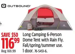 Canadian Tire Long Camping 6-Person Dome Tent with Rain Fly offer